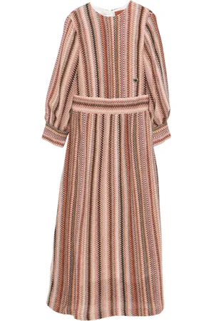 Missoni Chevron-pattern puff-sleeve dress