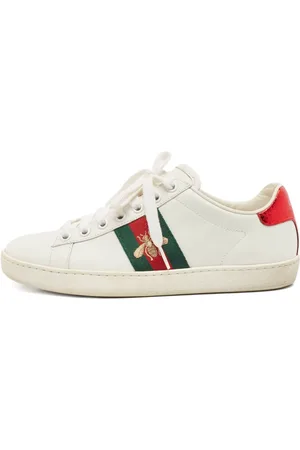Gucci Ace Web-stripe leather sneakers