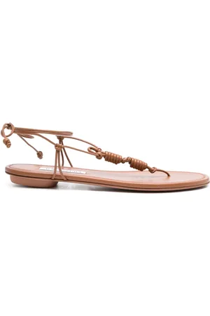 Aquazzura Oaxaca knotted leather flat sandals