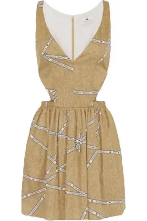 Elisabetta Franchi Printed cut-out mini dress