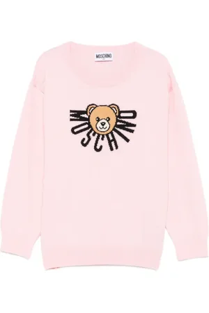 Moschino Teddy-logo cotton-wool sweater