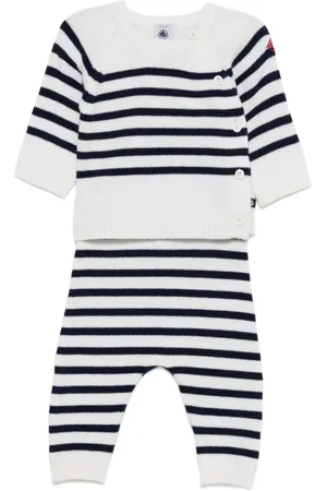 Petit Bateau Striped knitted trousers set