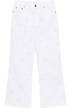 Chloé Eyelet-embroidered jeans
