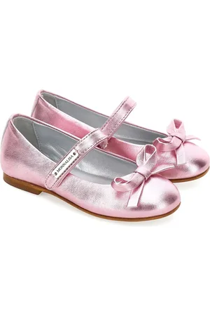 MONNALISA Metallic-leather ballet flats