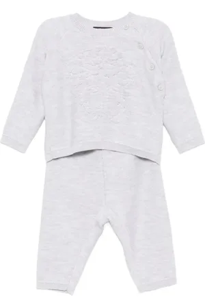VERSACE Embroidered-logo trousers set