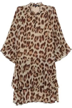 Luisa Cerano Leopard-print midi dress