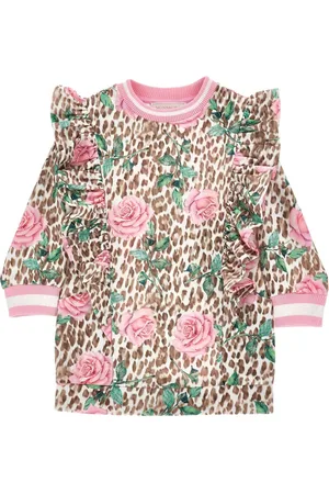 MONNALISA Ruffle-detail floral-print dress