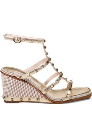 VALENTINO GARAVANI 80mm studded wedge-heel sandals