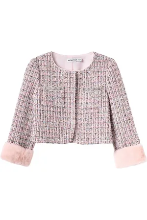 Self-Portrait Tweed embellished-cuff jacket