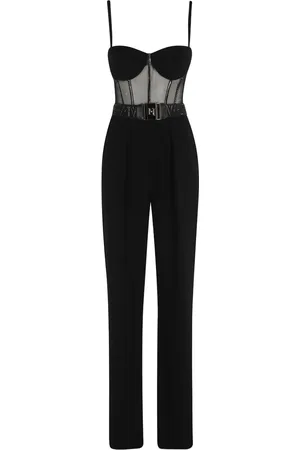 Elisabetta Franchi Bustier-top belted jumpsuit