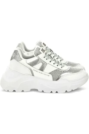 VERSACE Glitter-panelled chunky trainers