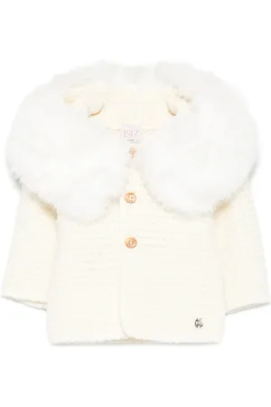 PAZ RODRIGUEZ Faux-fur hooded knitted jacket