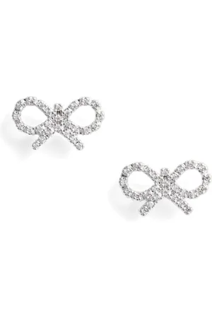Self-Portrait Bow crystal earrings