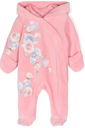 Lapin House Floral-print hooded pyjamas