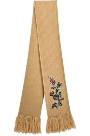Etro Paisley-embroidered fringed scarf