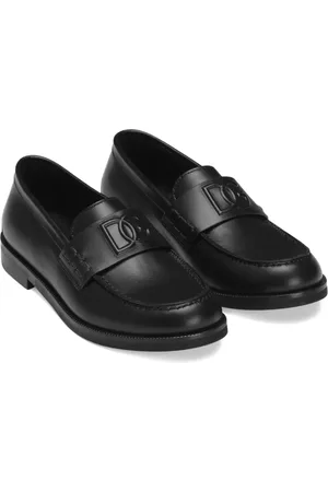 Dolce & Gabbana Logo-plaque leather loafers