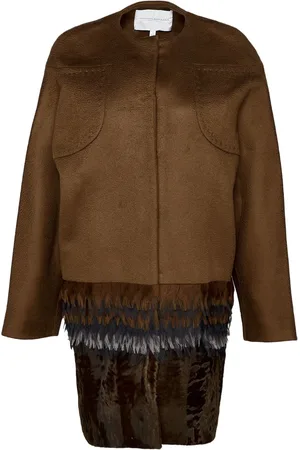 Carolina Herrera Feather-trimmed coat
