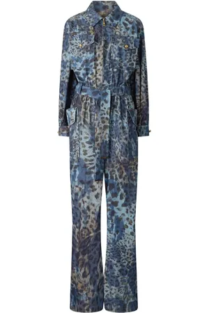 Roberto Cavalli Animal-print belted jumpsuit