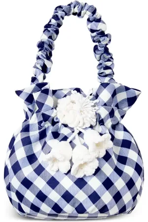 Self-Portrait Gingham-check ruffled bag