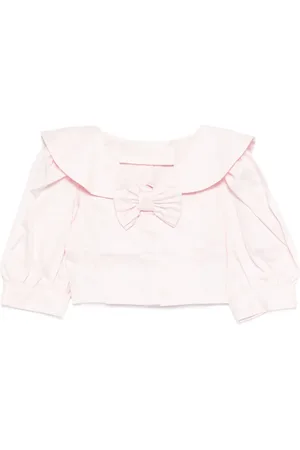 MISS BLUMARINE Bow-detailed Peter Pan-collar blouse