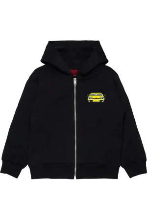MOSTLY HEARD RARELY SEEN Car-print zip cotton hoodie