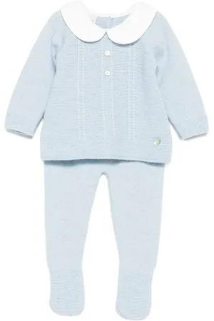 PAZ RODRIGUEZ Peter Pan-collar knitted top and trousers set