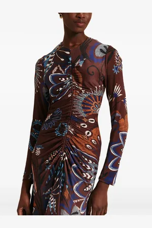 Farm Rio Floral-print gathered midi dress