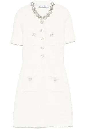 Self-Portrait Embellished button-detailed mini dress