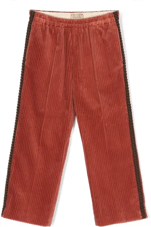Gucci Logo-patch corduroy straight-leg trousers