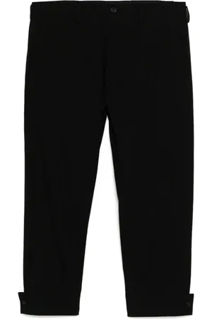 YOHJI YAMAMOTO Canvas belted-hem trousers