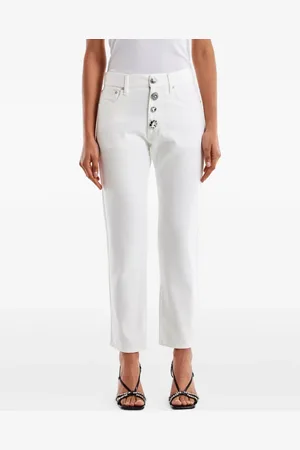 VICOLO Five-pocket embellished-button jeans