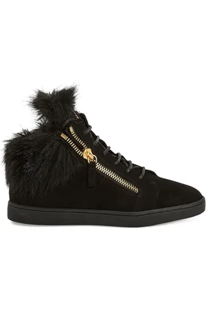 Giuseppe Zanotti Kriss fur-trimmed zip-up sneakers