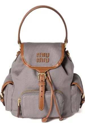 Miu Miu Leather-trimmed canvas backpack
