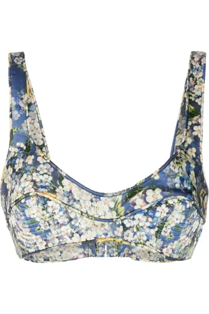 ZIMMERMANN Tama floral-print silk bralette
