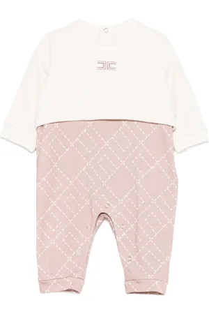 Elisabetta Franchi Logo-embroidered diamond-pattern jumpsuit