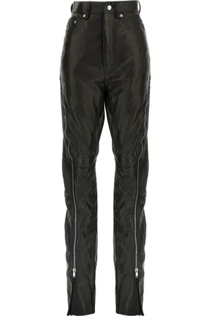 Rick Owens Bolan Banana zip-detail high-waisted leather trousers