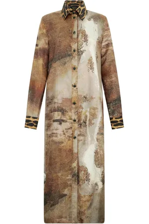Roberto Cavalli Marble-print shirt dress
