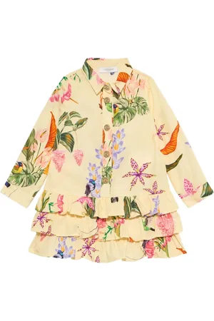 Roberto Cavalli Tropical-print ruffled-hem dress