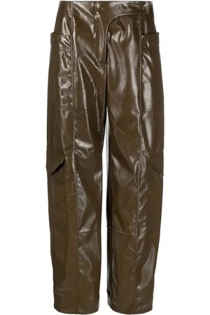 Ganni Glossy faux-leather trousers