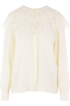 Chloé Lace-trimmed silk top