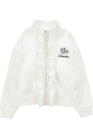 MONNALISA Ruffled zip-up sweatshirt