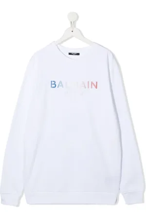 Balmain TEEN logo-print crew neck sweatshirt