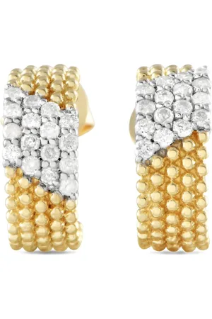 LB Exclusive 14K yellow diamond hoop earrings
