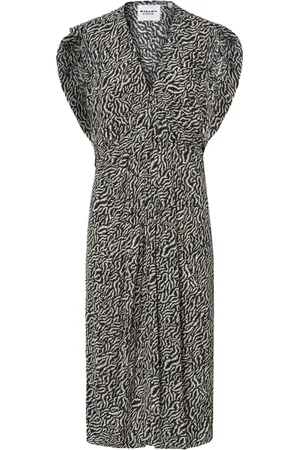 Isabel Marant Pleated ruffle-sleeve dress