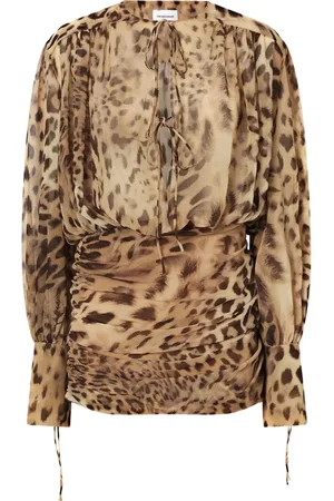 The Andamane Lace-up animal-print mini dress