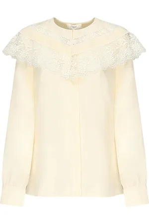 Chloé Lace-trimmed silk shirt