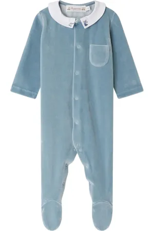 BONPOINT Tilouan Peter Pan-collar velour pajamas