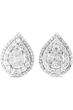 LB Exclusive 14K white gold diamond earrings