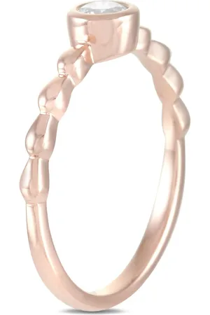 LB Exclusive 14kt rose gold beaded diamond ring