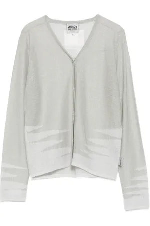 VERSACE 1999-2000s metallic-threading cardigan